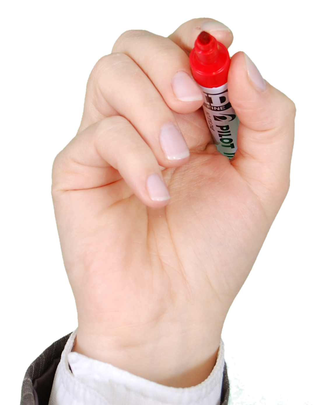 Hand Holding Red Marker PNG Image