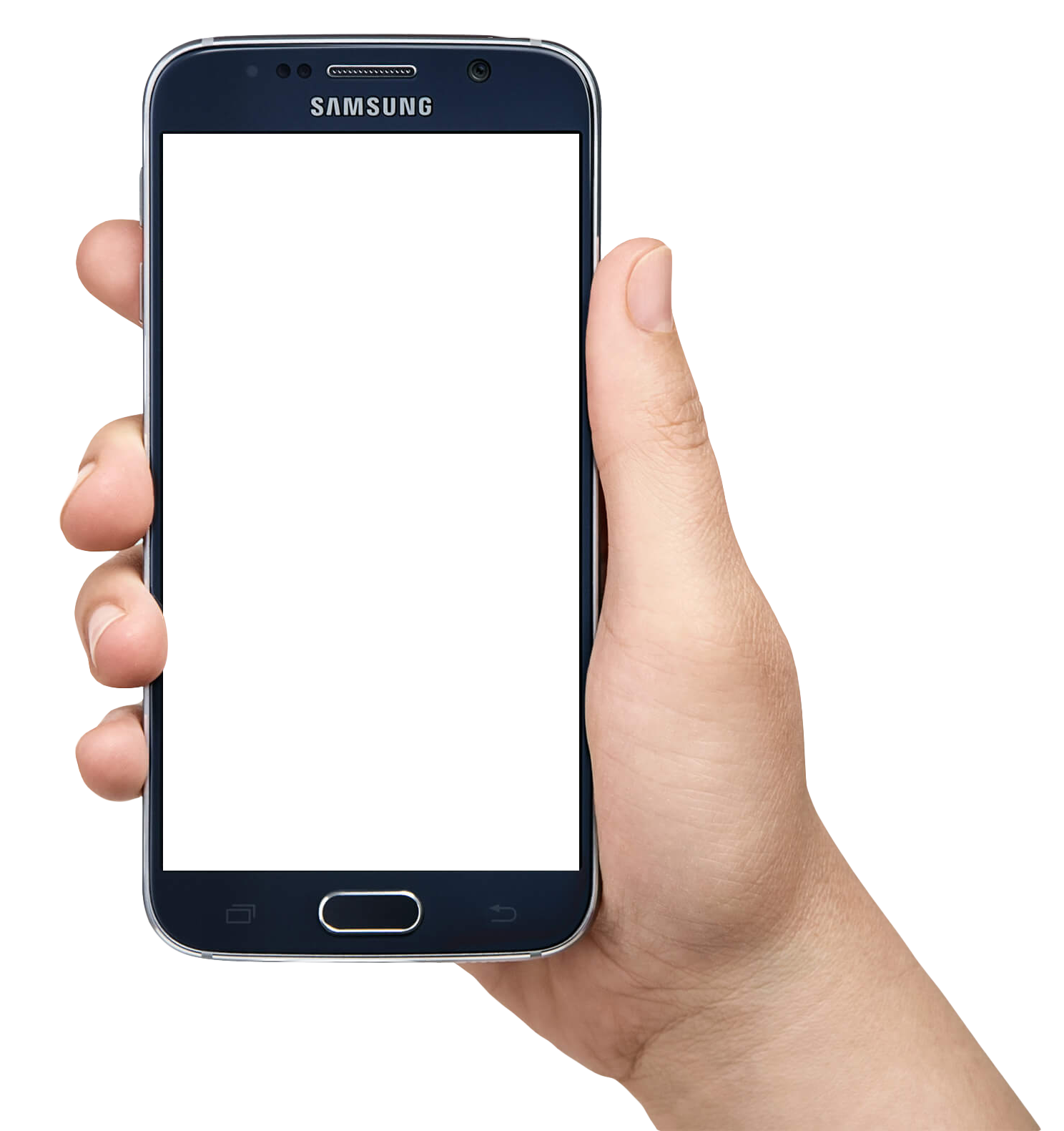 Hand Holding Samsung Smartphone PNG Image