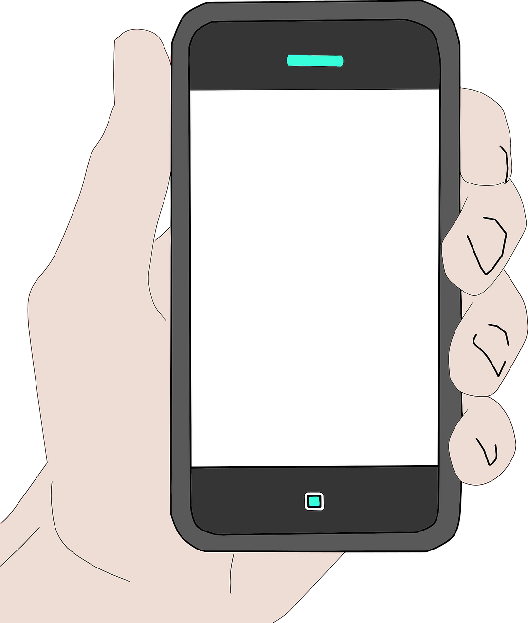 Hand Holding Smartphone Clipart PNG Image