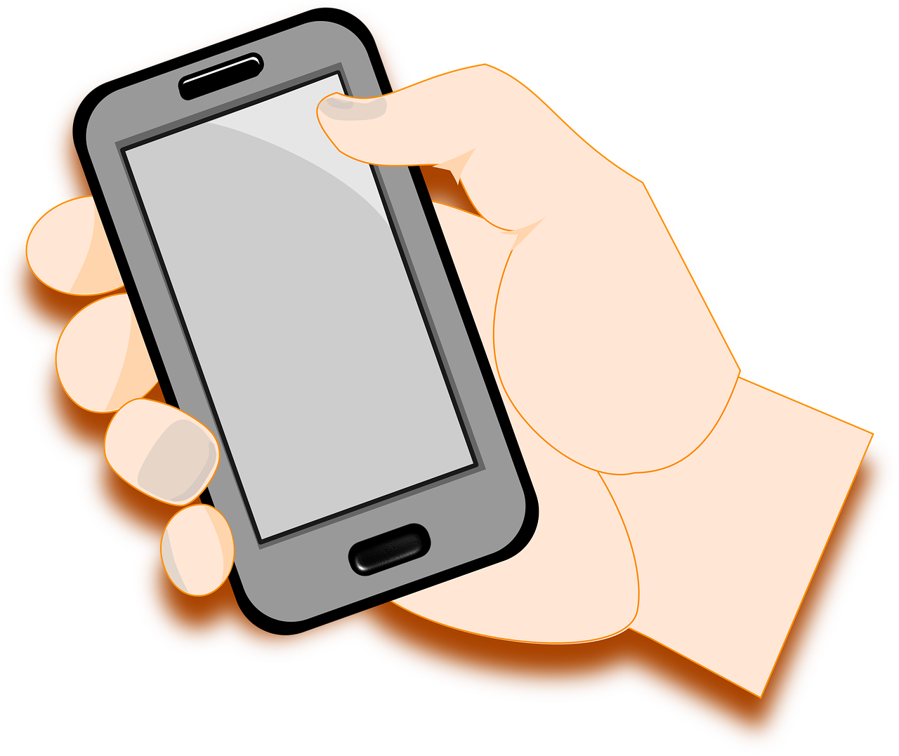 Hand Holding Smartphone Illustration PNG Image