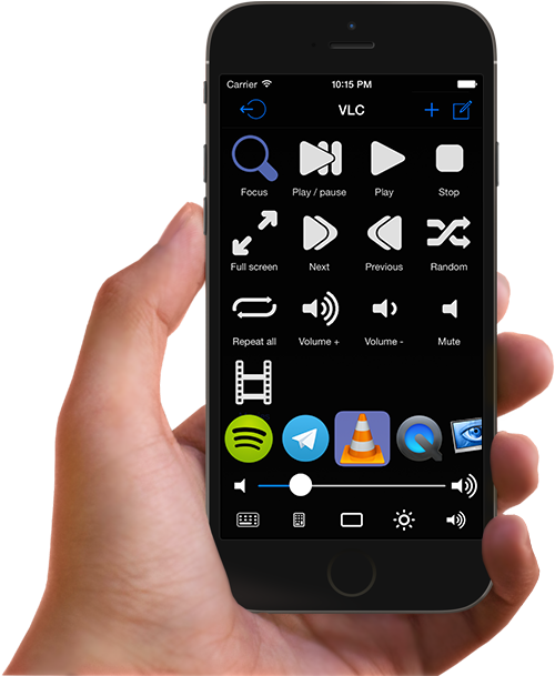 Hand Holding Smartphone Media Controls PNG Image