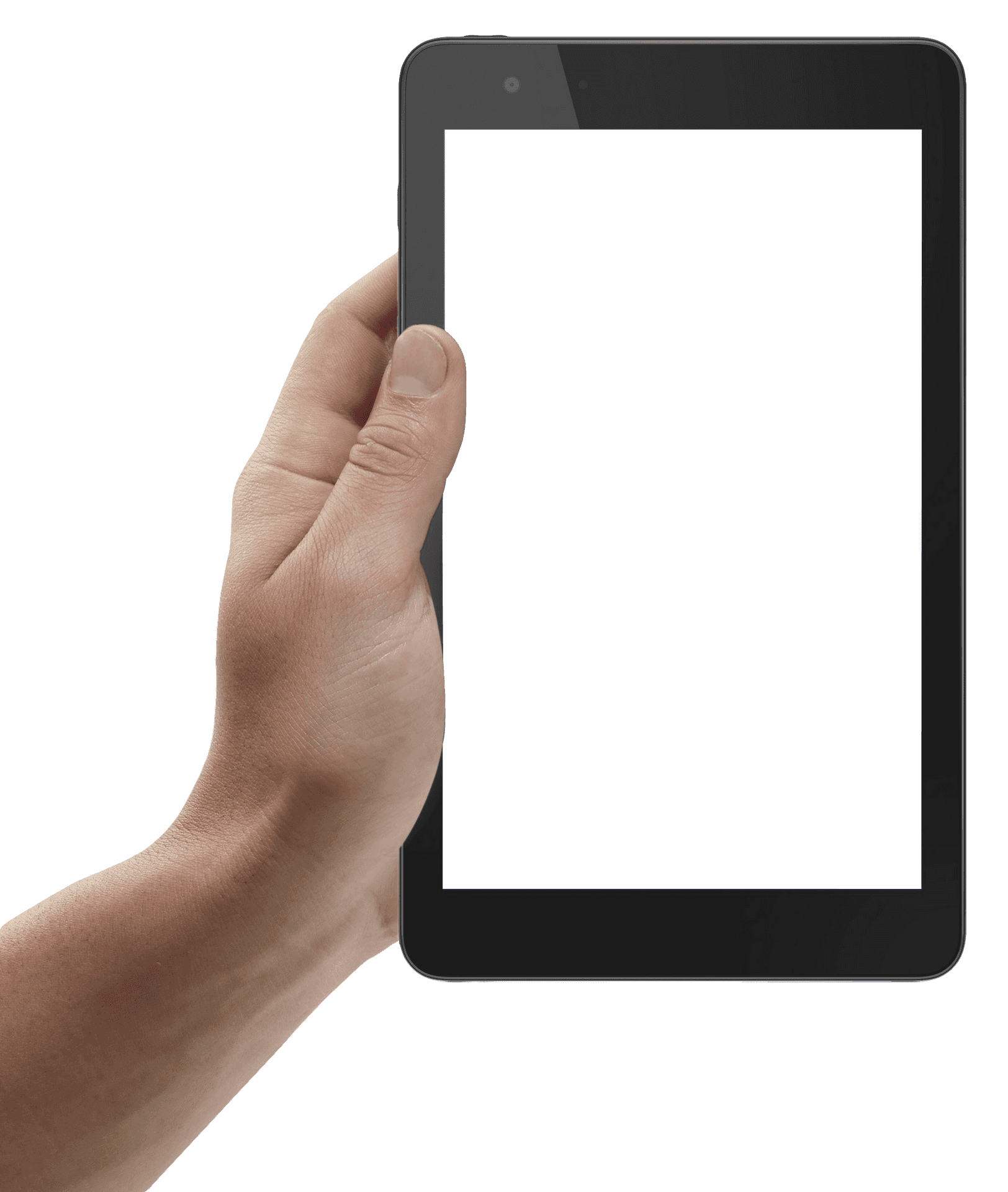 Hand Holding Tablet Blank Screen PNG Image