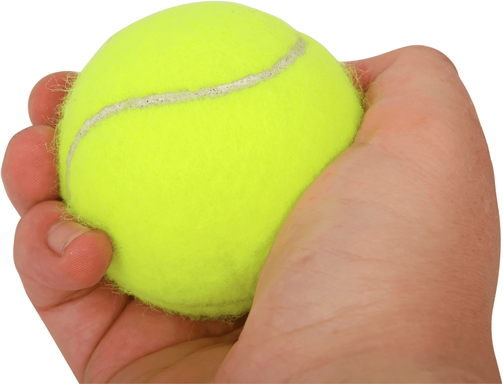 Hand Holding Tennis Ball_ Closeup.png PNG Image