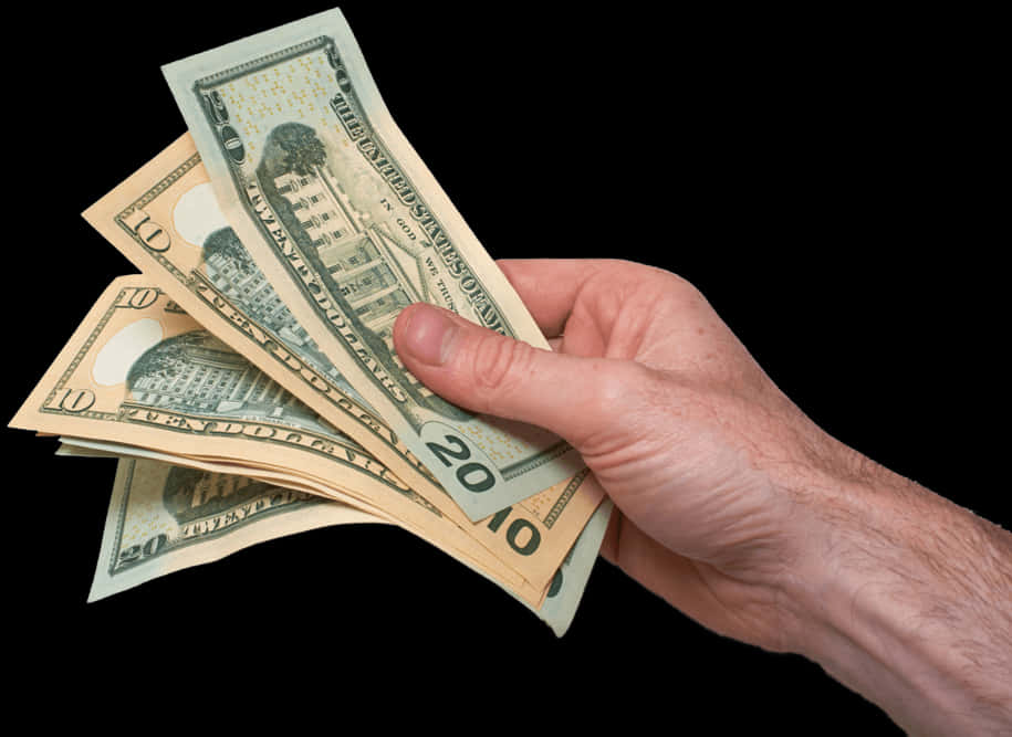 Hand Holding U S Currency PNG Image