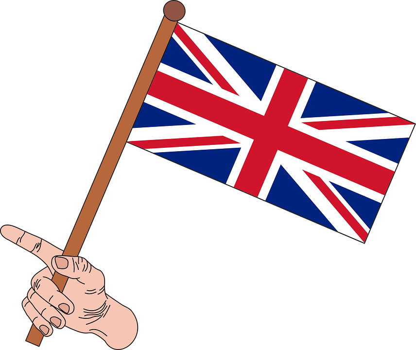 Hand Holding Union Jack Flag PNG Image