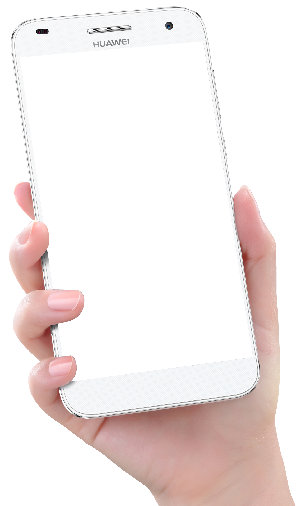 Hand Holding White Smartphone PNG Image