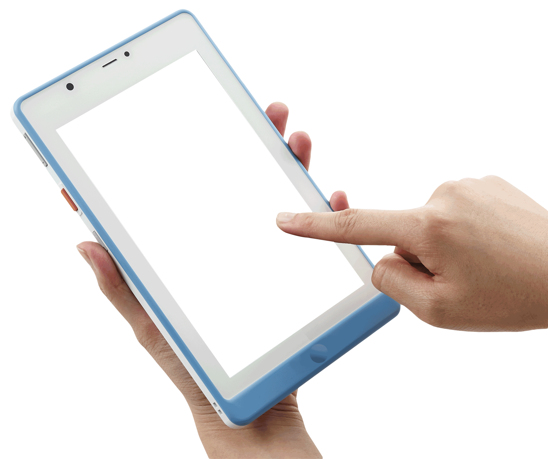 Hand Interactingwith Tablet Screen PNG Image