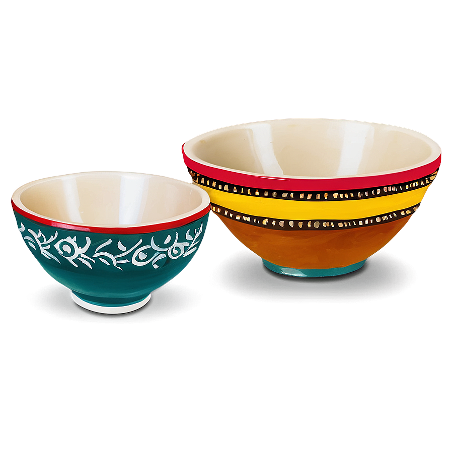 Hand-painted Clay Bowls Png Hmc PNG Image