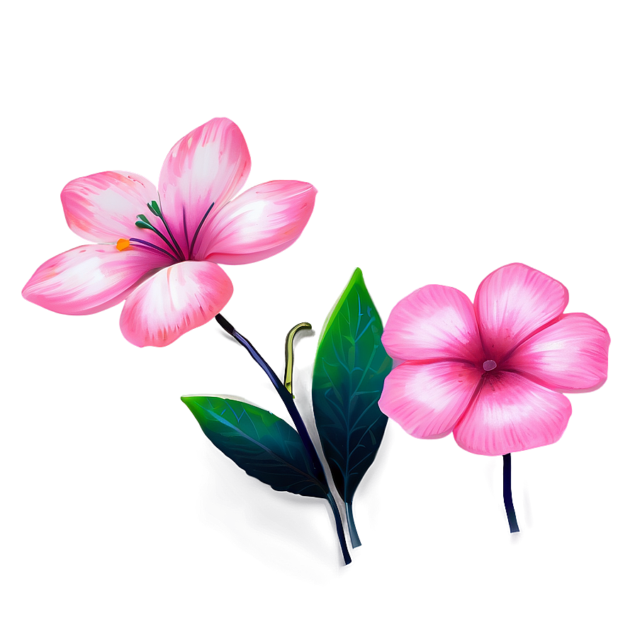 Hand-painted Pink Flowers Png 05242024 PNG Image