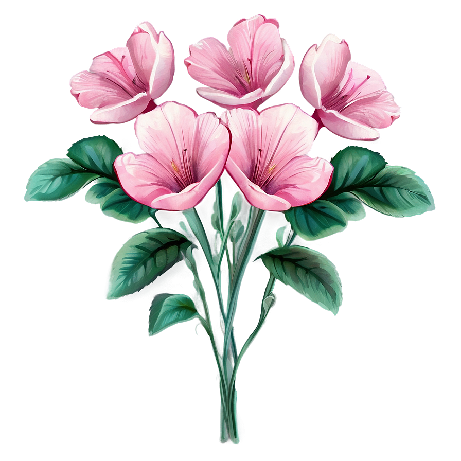 Hand-painted Pink Flowers Png Uma PNG Image