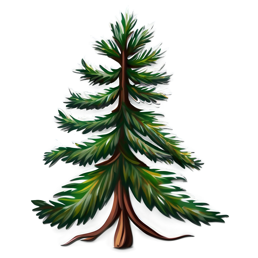 Hand-painted Spruce Tree Png Dbj PNG Image