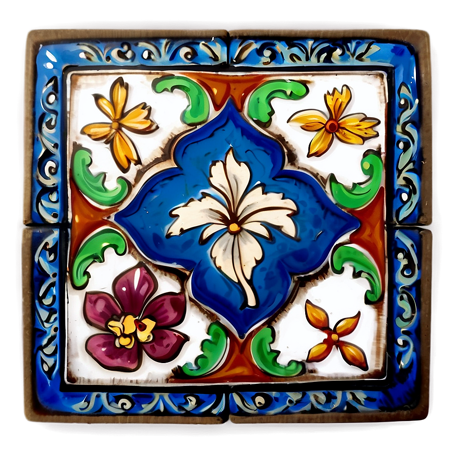 Hand-painted Tile Decor Png Wlj85 PNG Image