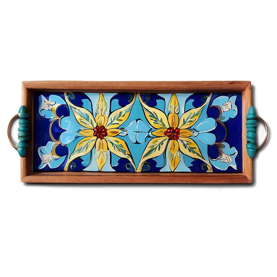 Hand-painted Tile Tray Png Lyo PNG Image