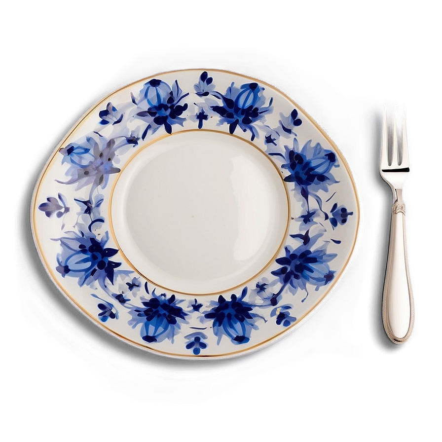 Hand-painted White Plate Png 1 PNG Image