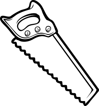 Hand Saw Silhouette PNG Image