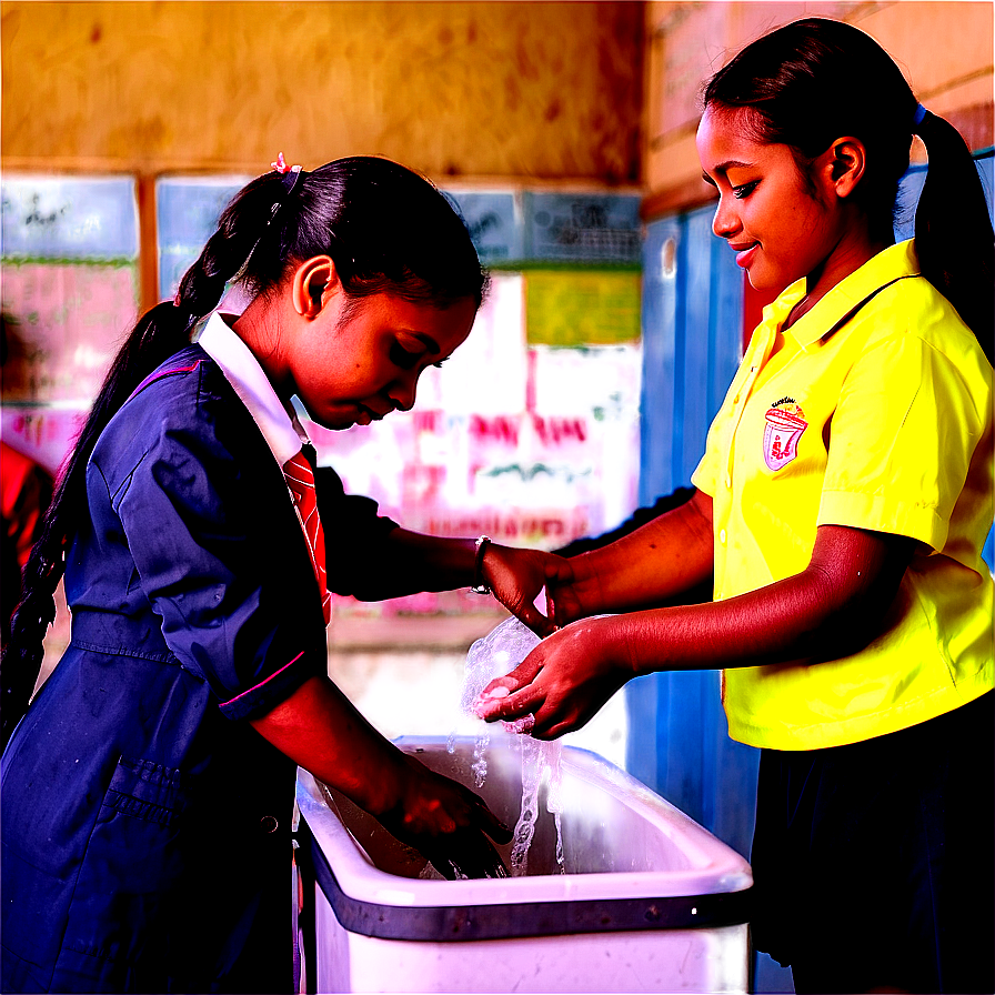 Hand Washing In School Setting Png 8 PNG Image