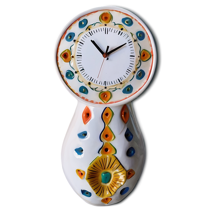 Handcrafted Ceramic Clock Png Bvb76 PNG Image