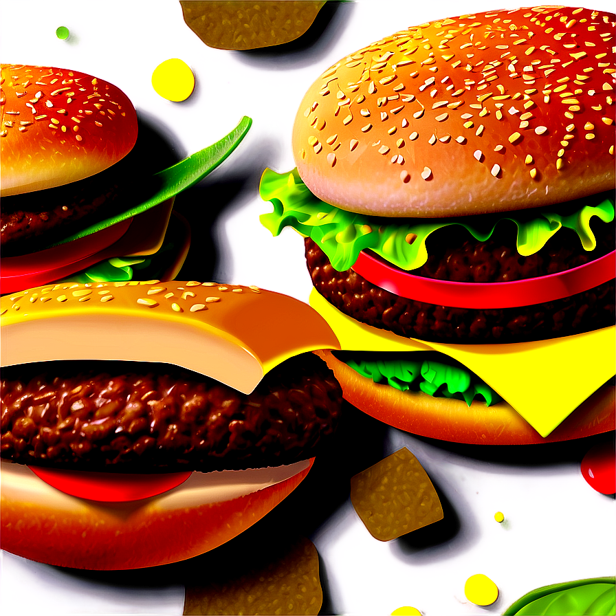 Handcrafted Cheeseburger Art Png 45 PNG Image