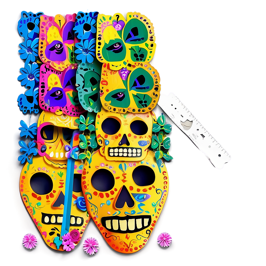 Handcrafted Dia De Los Muertos Papel Picado Png Lhr PNG Image