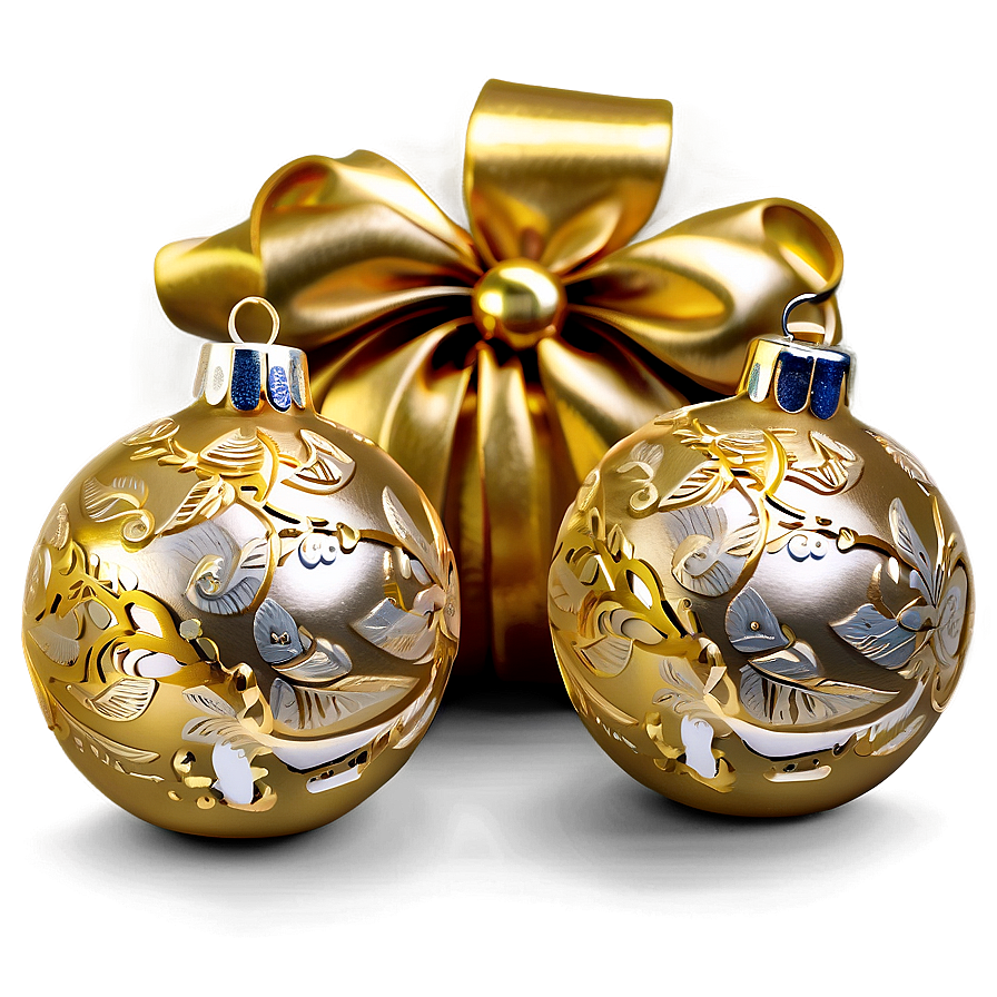 Handcrafted Gold Christmas Decor Png 06262024 PNG Image