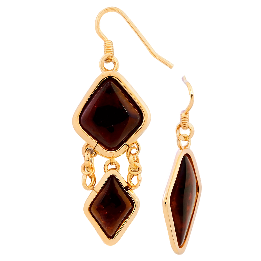 Handcrafted Gold Dangle Earrings Png Oae5 PNG Image