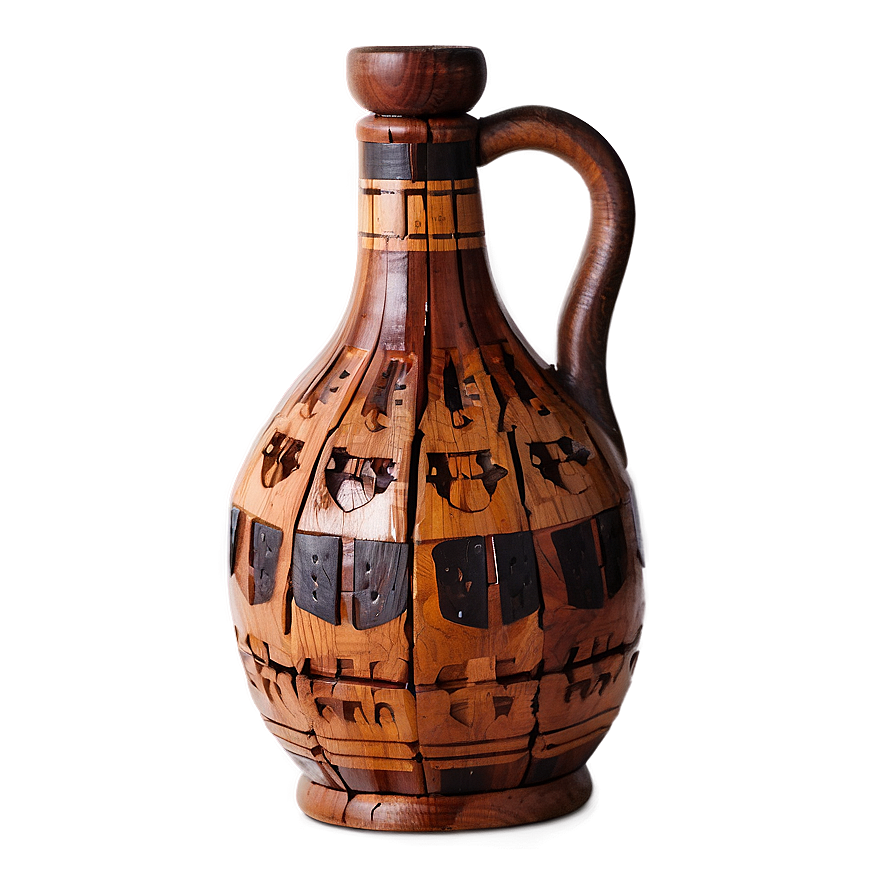 Handcrafted Wooden Jug Png 06262024 PNG Image