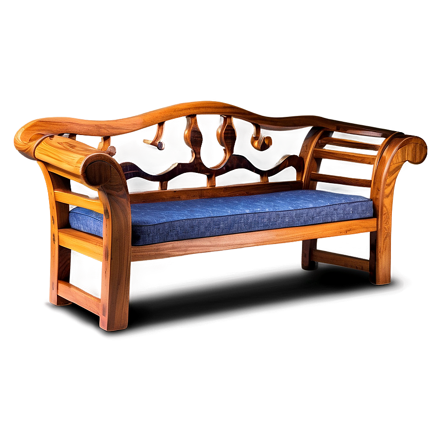 Handcrafted Wooden Sofa Png Kax PNG Image