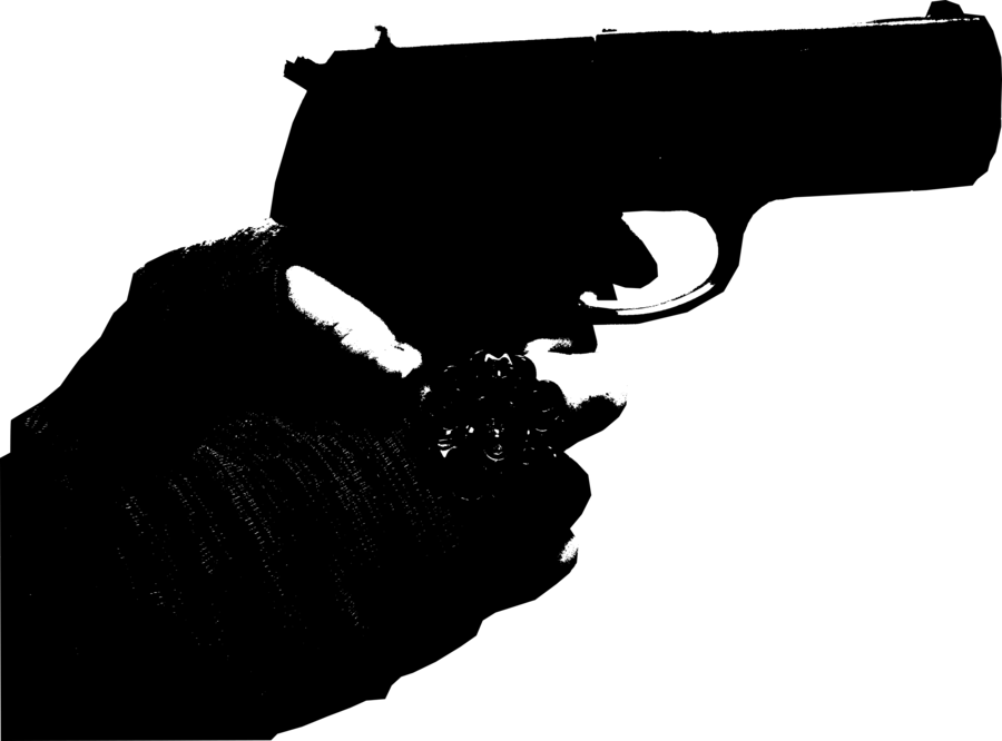 Handgun Silhouette Gunshot PNG Image