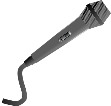 Handheld Microphoneon Dark Background PNG Image