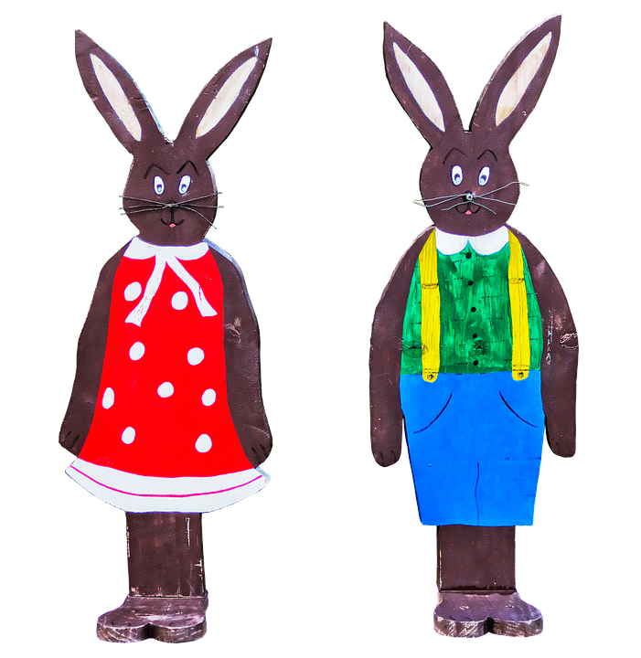 Handmade Easter Bunny Cutouts PNG Image