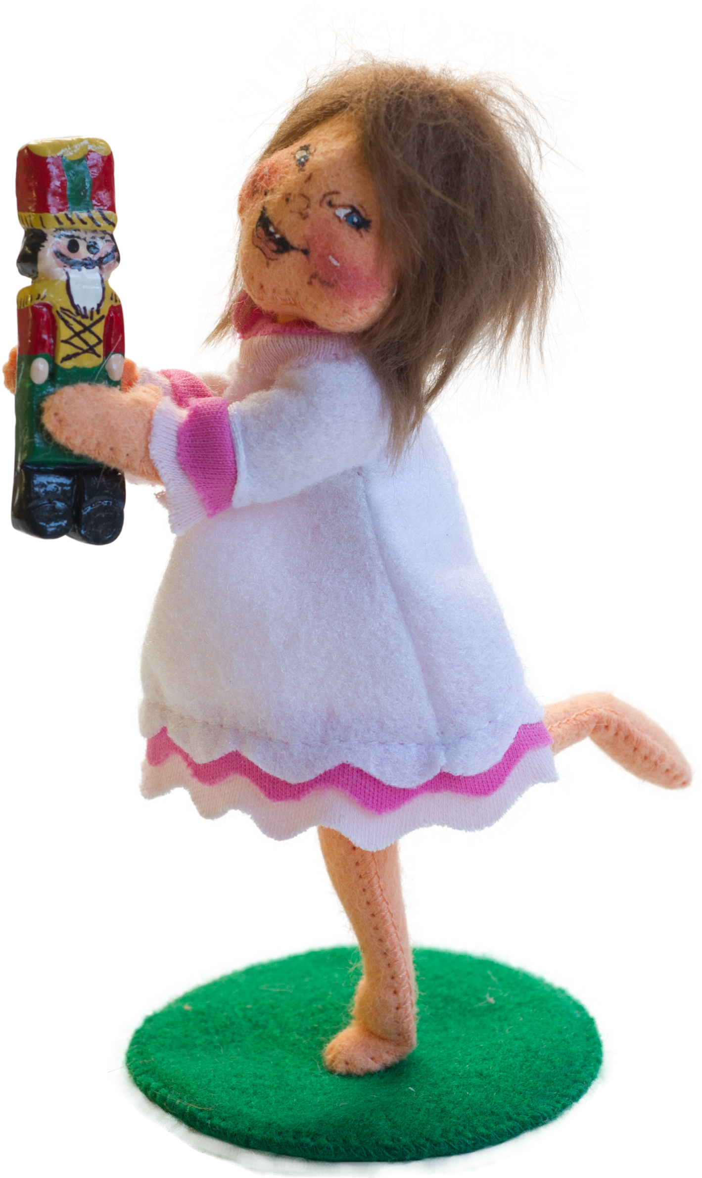 Handmade Felt Doll With Nutcracker PNG Image