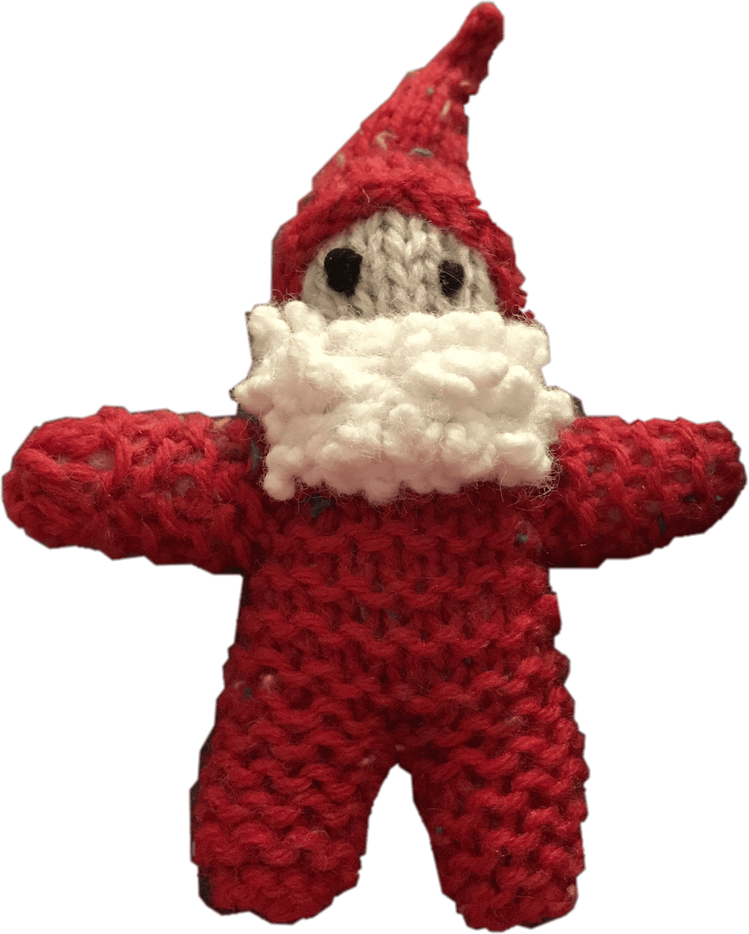 Handmade Knitted Santa Figurine PNG Image