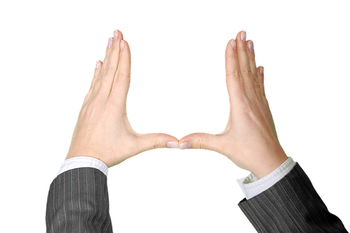 Hands Forming Frame Against Black Background PNG Image