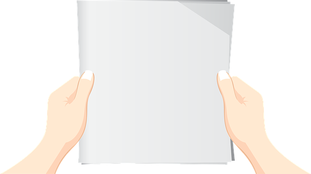 Hands Holding Blank Paper PNG Image