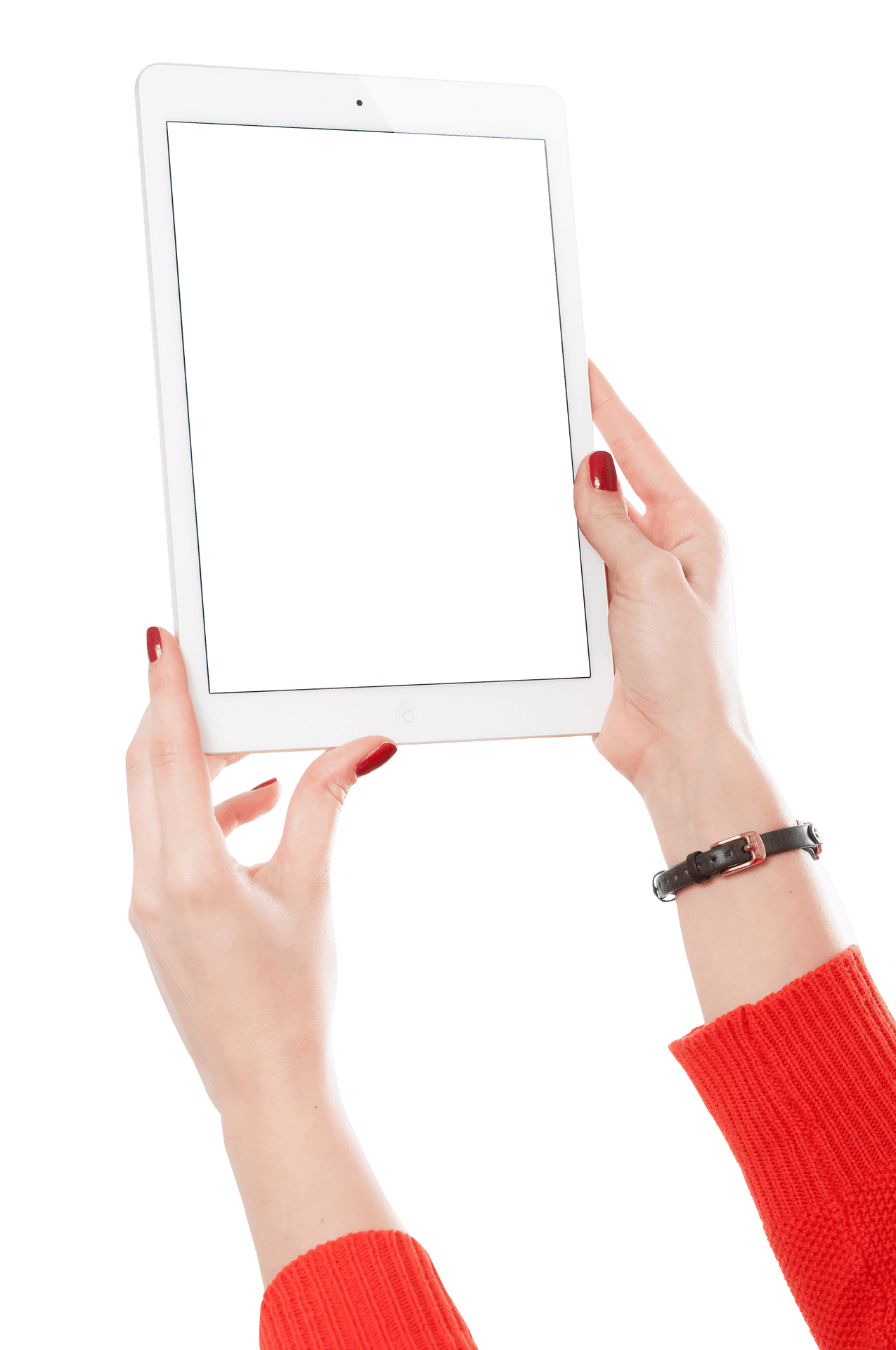 Hands Holding Tablet Isolated PNG Image