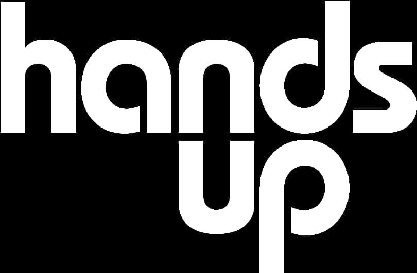 Hands Up Black Text White Background PNG Image