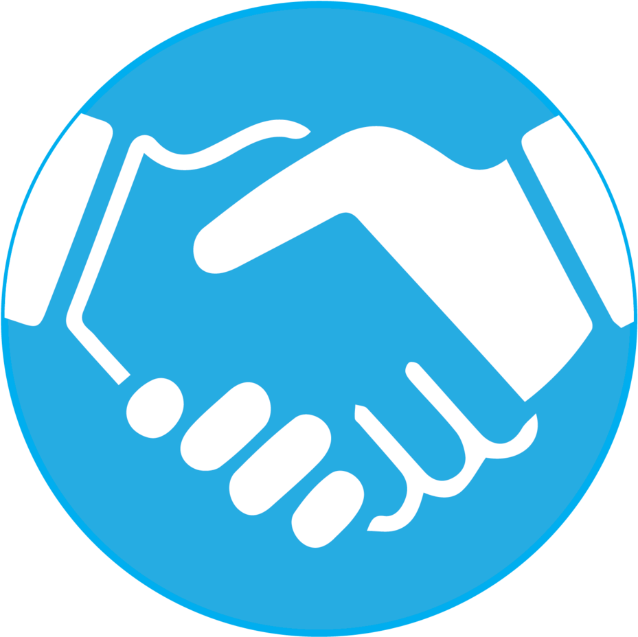 Handshake Icon Blue Background PNG Image