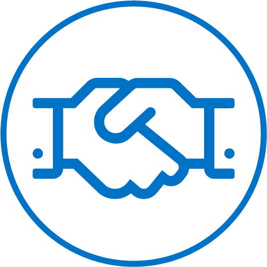 Handshake Icon Blue Background PNG Image