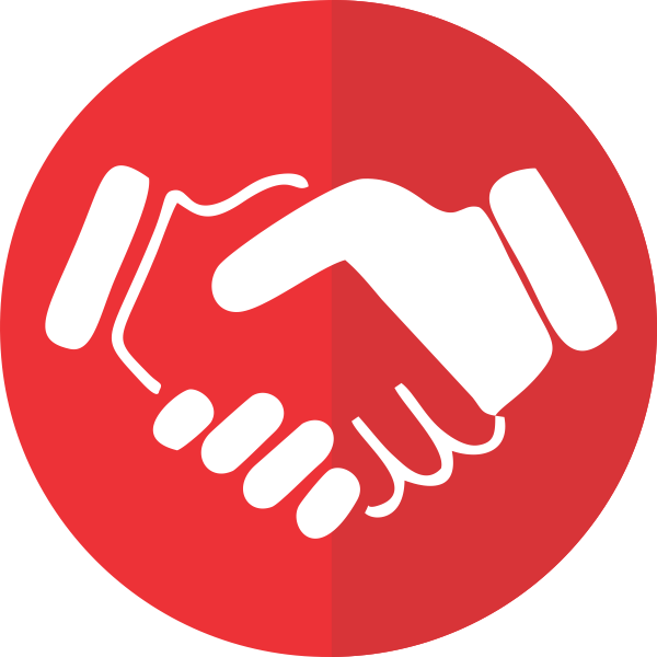 Handshake Icon Red Background PNG Image