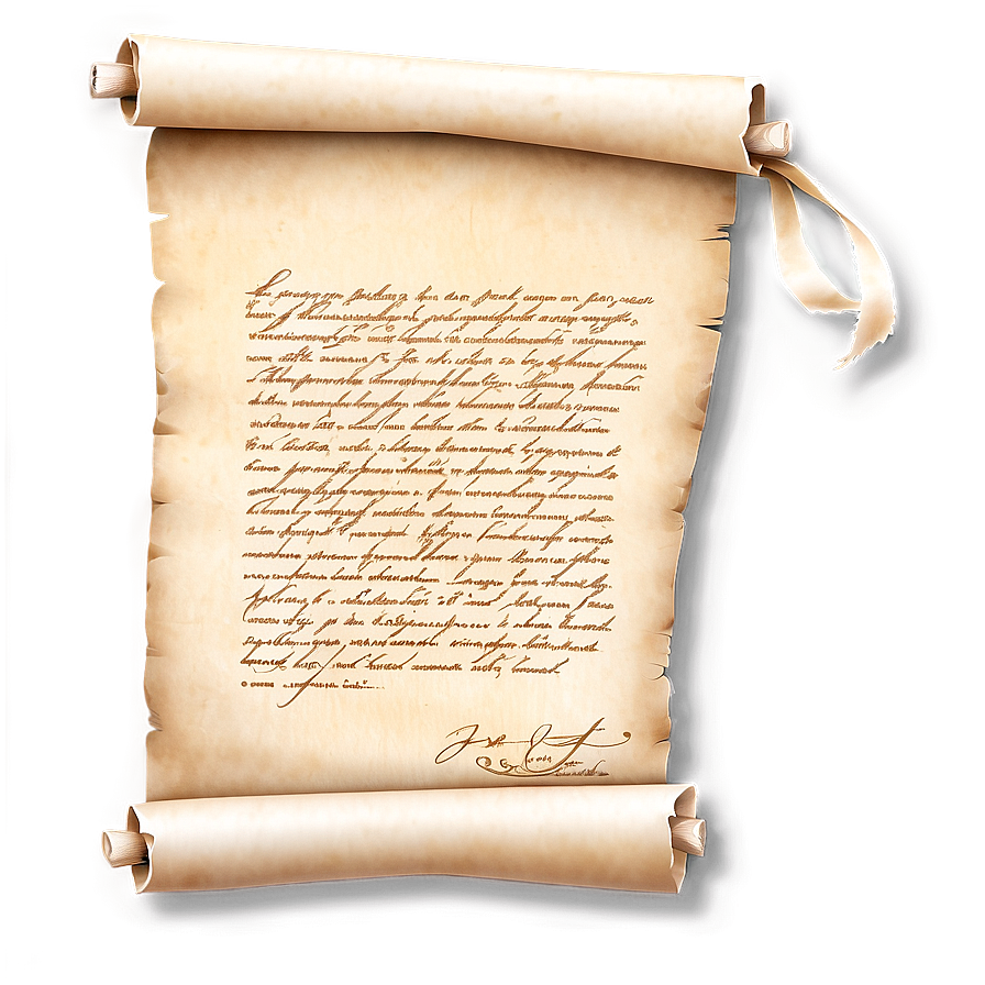 Handwritten Letter Scroll Png 06262024 PNG Image