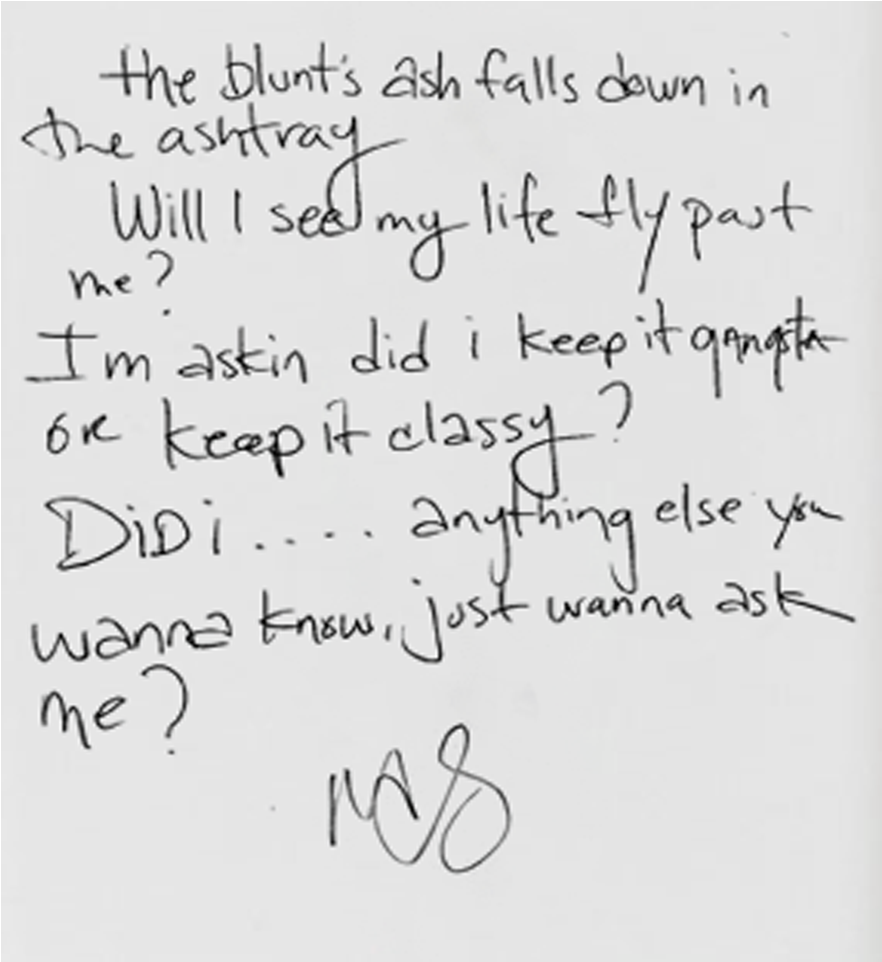 Handwritten Lyrics Snapshot PNG Image