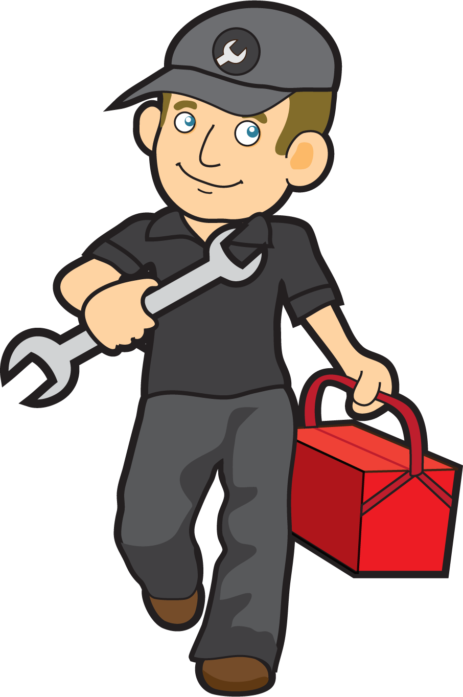 Handyman Character With Tools PNG Image