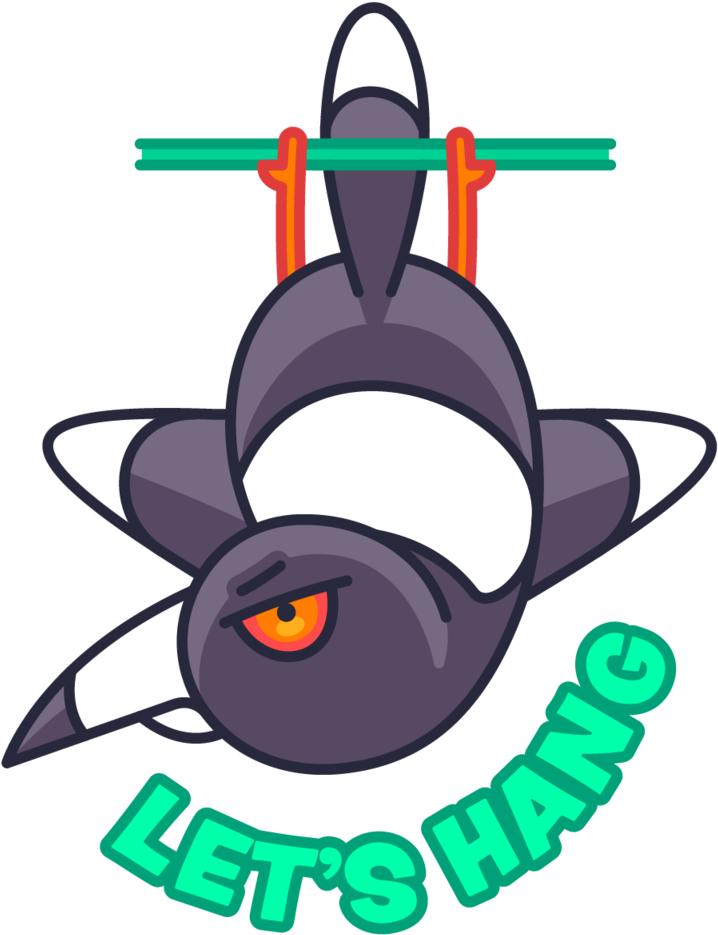 Hanging Bat Lets Hang Sticker PNG Image