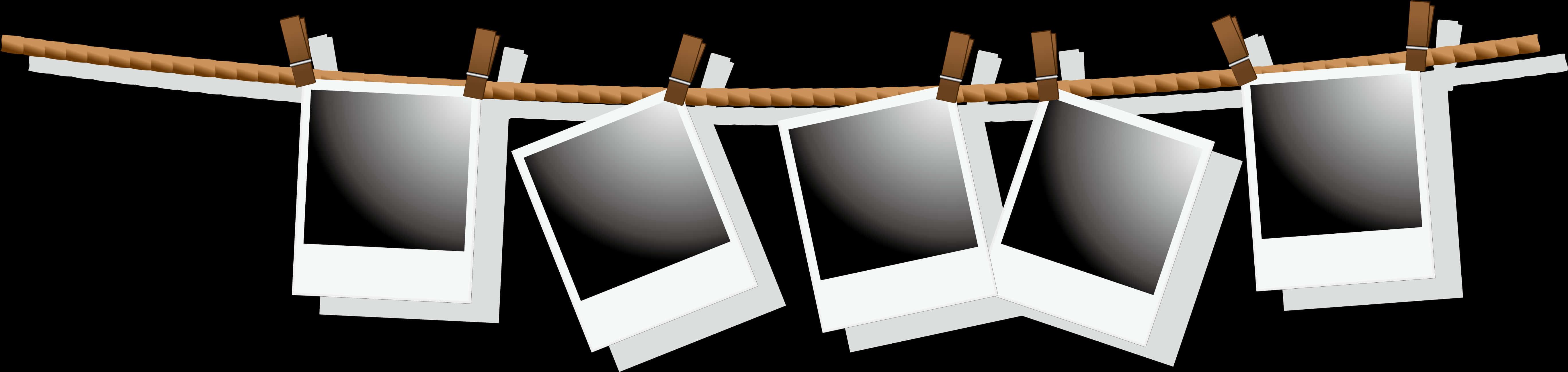 Hanging Blank Polaroid Frames PNG Image