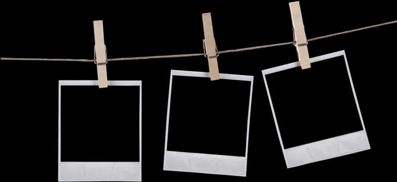 Hanging Blank Polaroids PNG Image