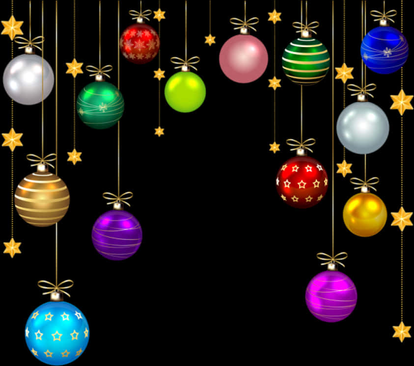 Hanging Christmas Ornaments Decoration PNG Image