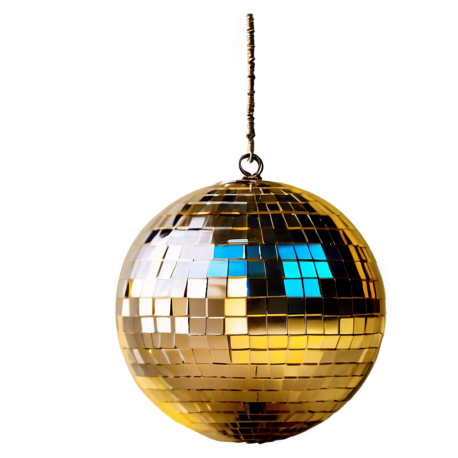 Hanging Disco Ball Blue Background PNG Image