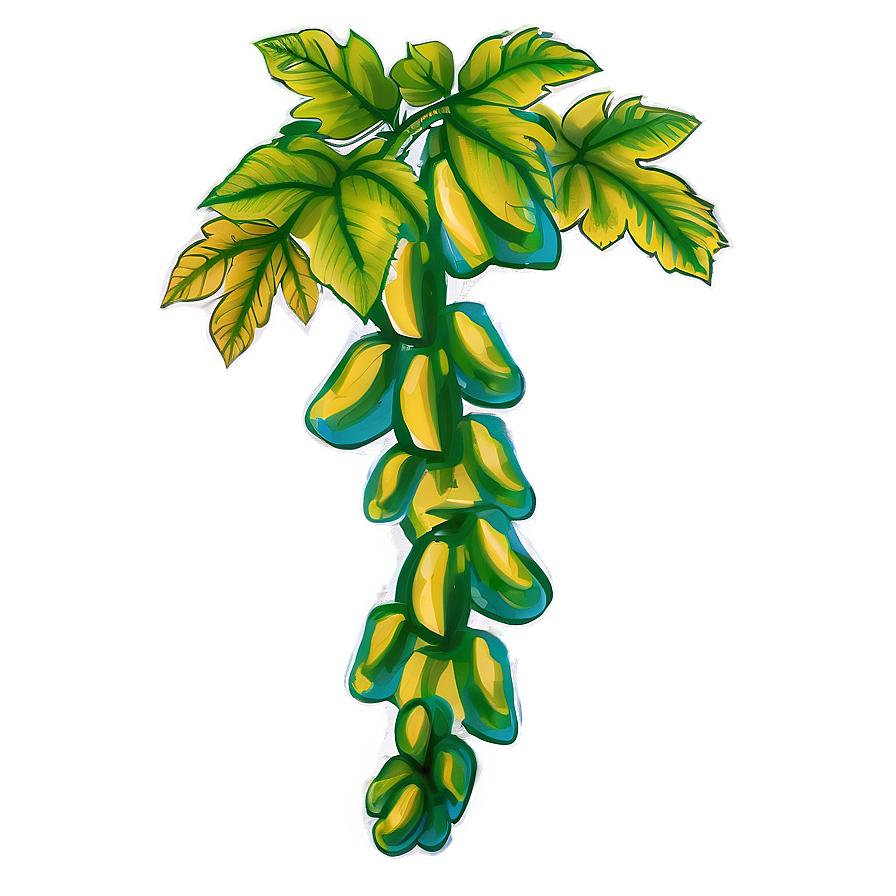 Hanging Green Grapes Illustration PNG Image