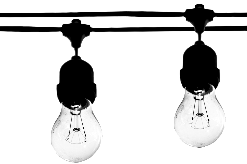 Hanging Lightbulbs Silhouette PNG Image