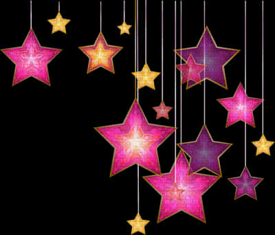 Hanging Stars Decoration Pattern PNG Image